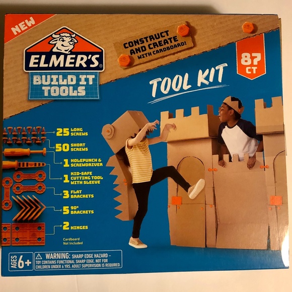 Elmer's Toys Nwt Elmers Build It Cardboard Tools Craft Kit 87 Count
